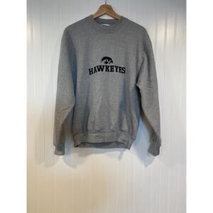 Vintage Iowa Hawkeyes Crewneck Sweatshirt Unisex Medium Gray Embroidered